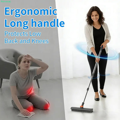 3-in-1 Floor Scrub Brush with Adjustable Handle