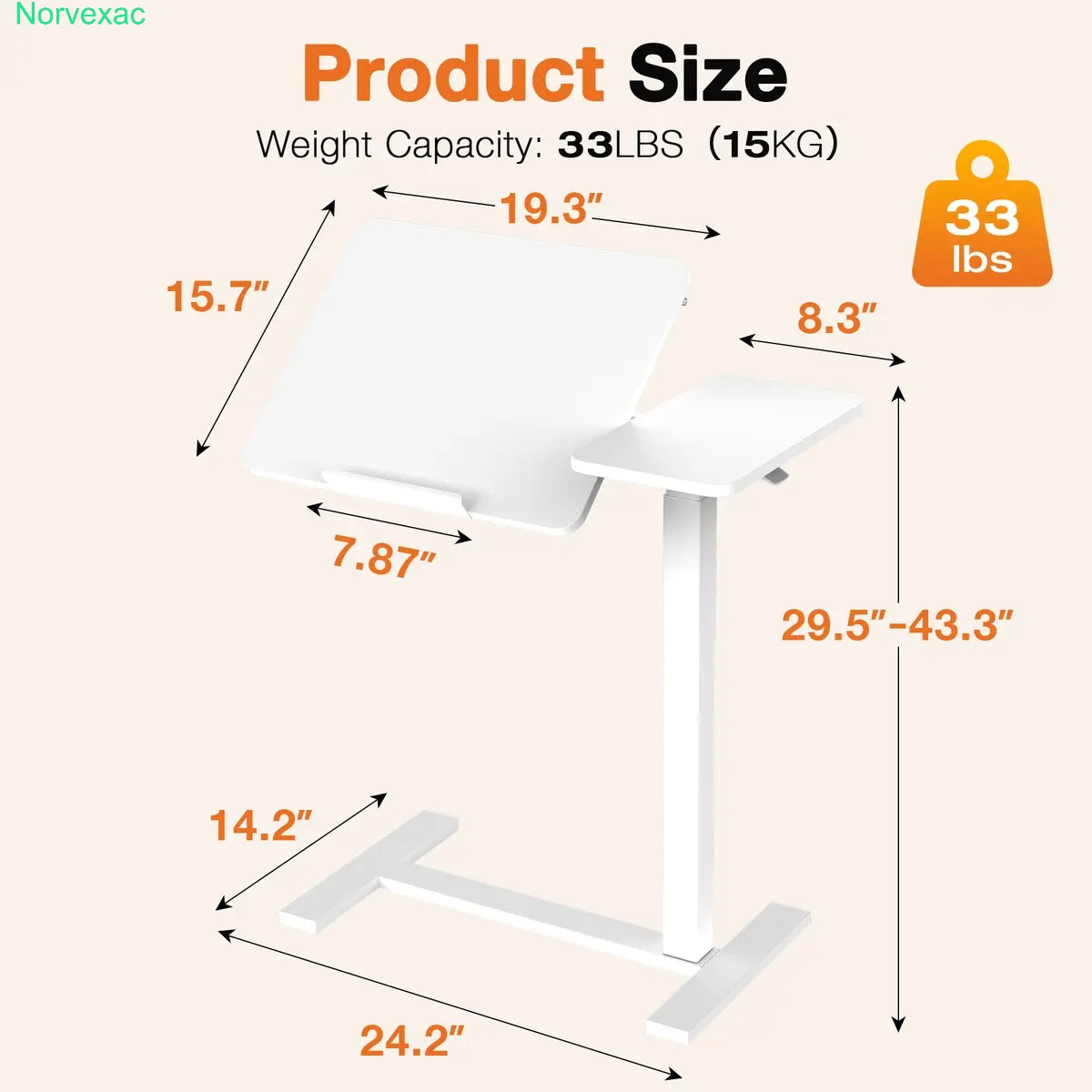 Mobile Bedside Laptop Desk with Wheels