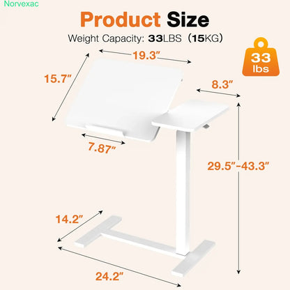 Mobile Bedside Laptop Desk with Wheels