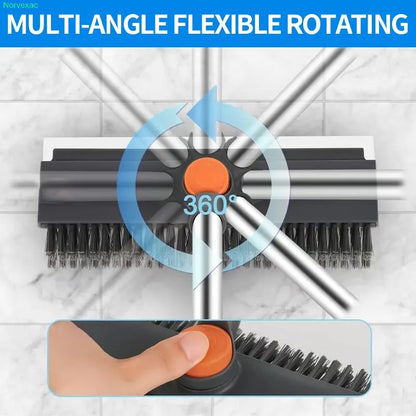 3-in-1 Floor Scrub Brush with Adjustable Handle