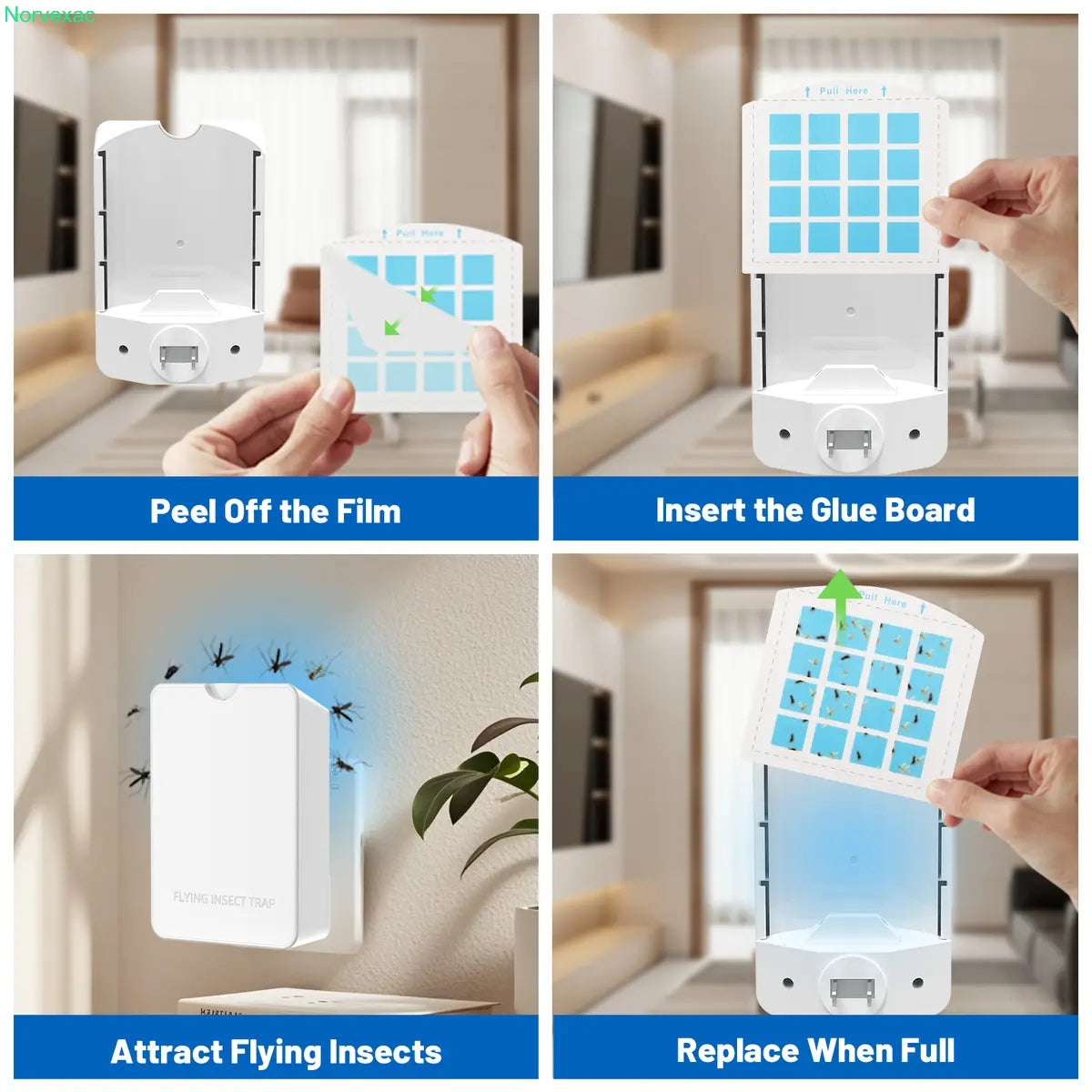 Indoor Flying Insect Trap with UV Light & 5 Refills