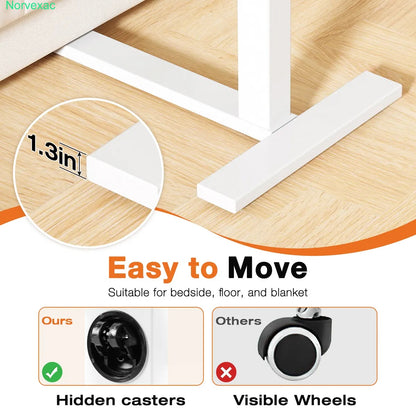Mobile Bedside Laptop Desk with Wheels