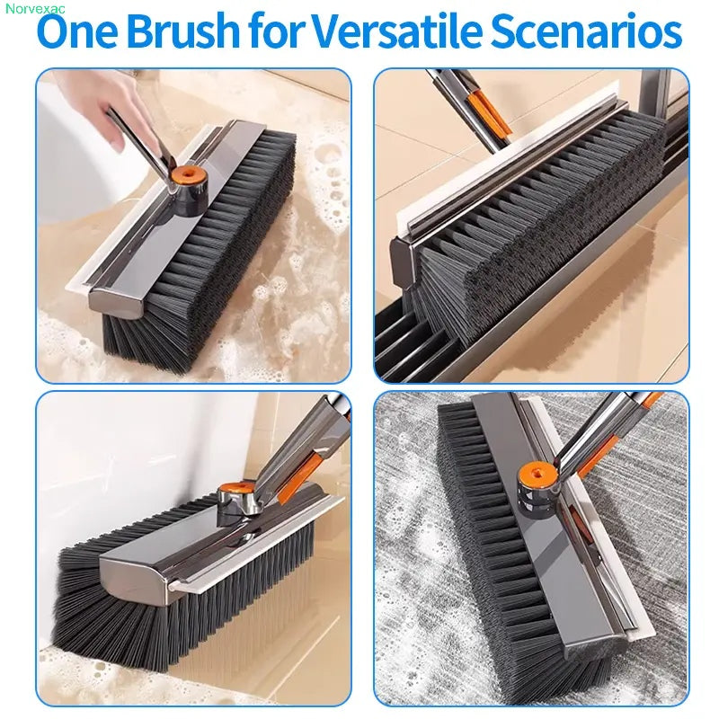 3-in-1 Floor Scrub Brush with Adjustable Handle