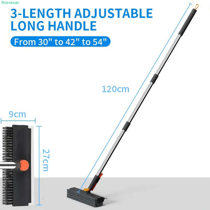 3-in-1 Floor Scrub Brush with Adjustable Handle