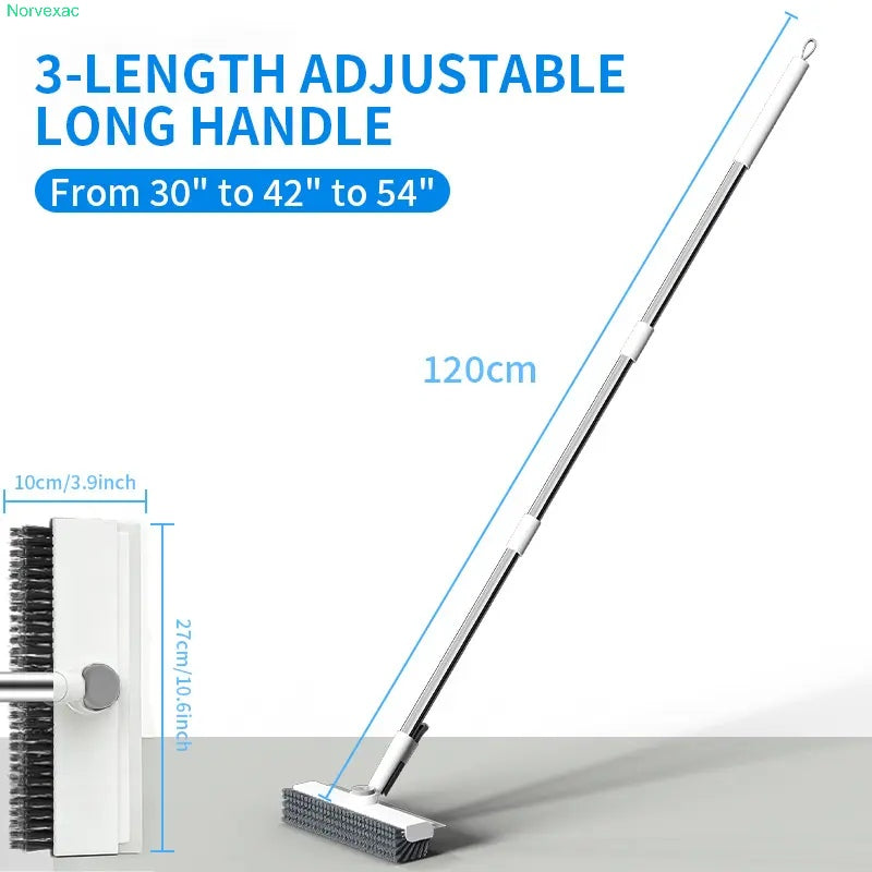 3-in-1 Floor Scrub Brush with Adjustable Handle